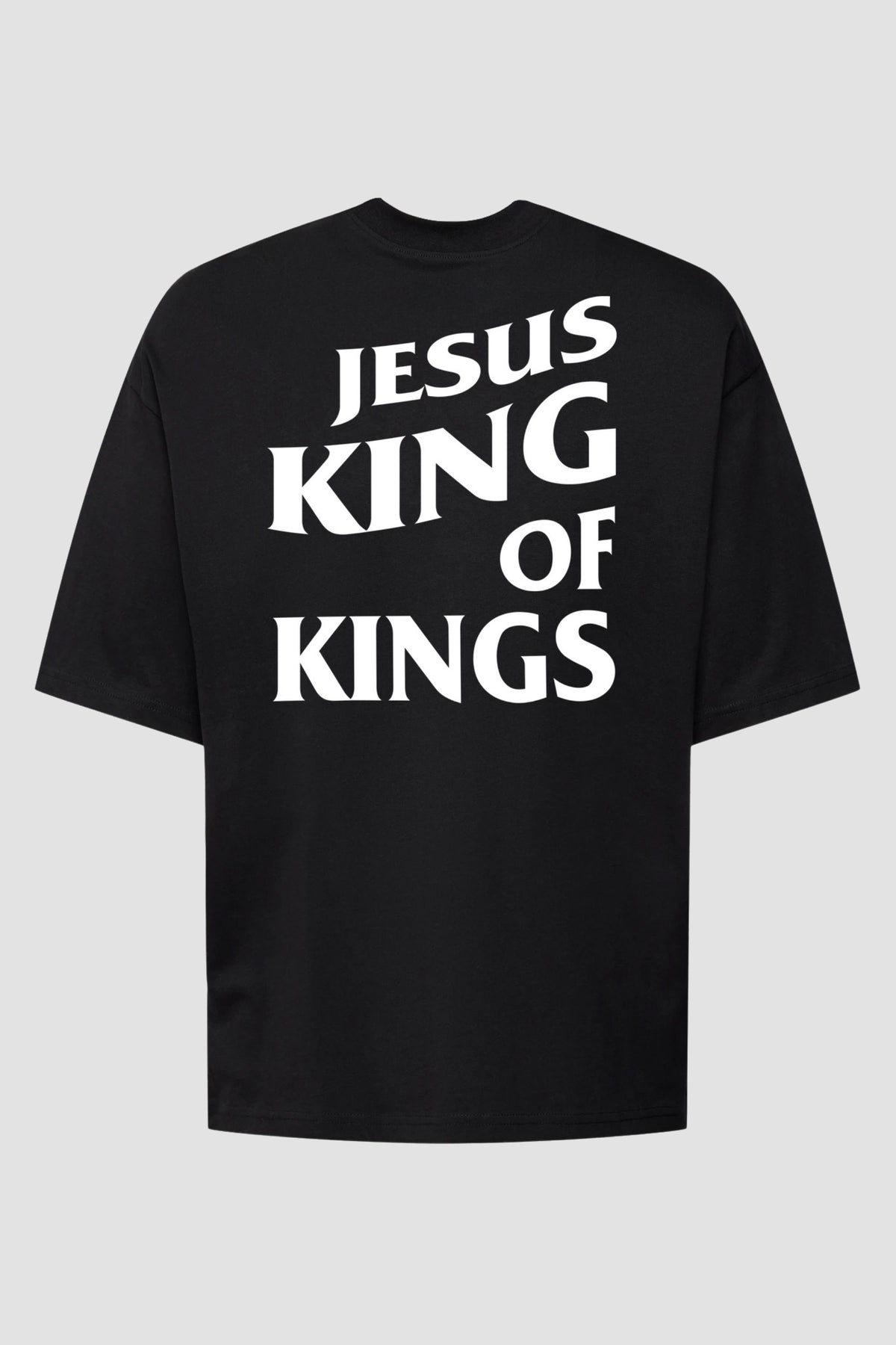 Oversized - Jesus King of Kings [003] - Camiseta Oversized - G.O.A.T (God Over All Things) God Tier P Preto Masculino