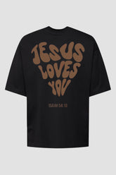 Oversized - Jesus Loves You God Tier P Preto Masculino