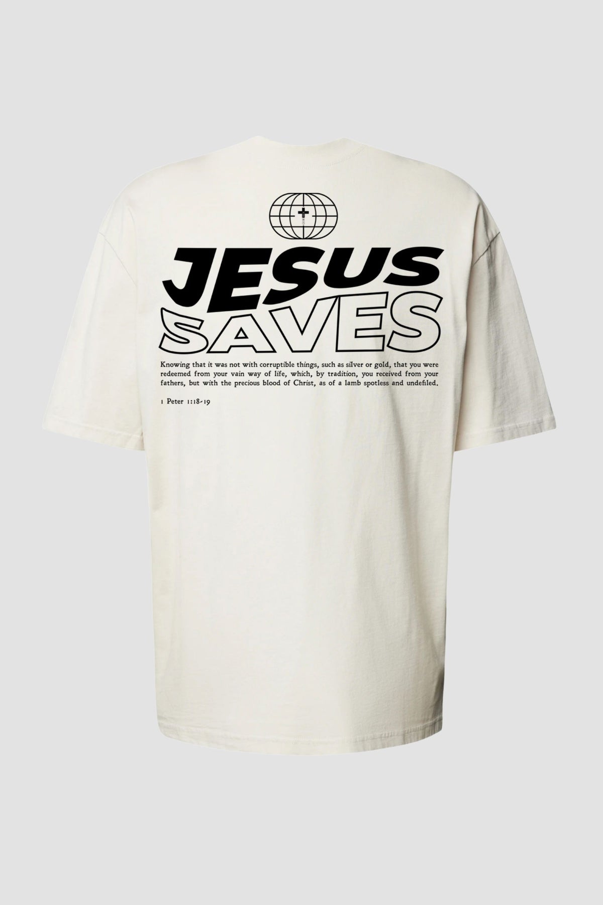 Oversized - Jesus Saves [003] - Camiseta Oversized - G.O.A.T (God Over All Things) God Tier P Off-White Masculino