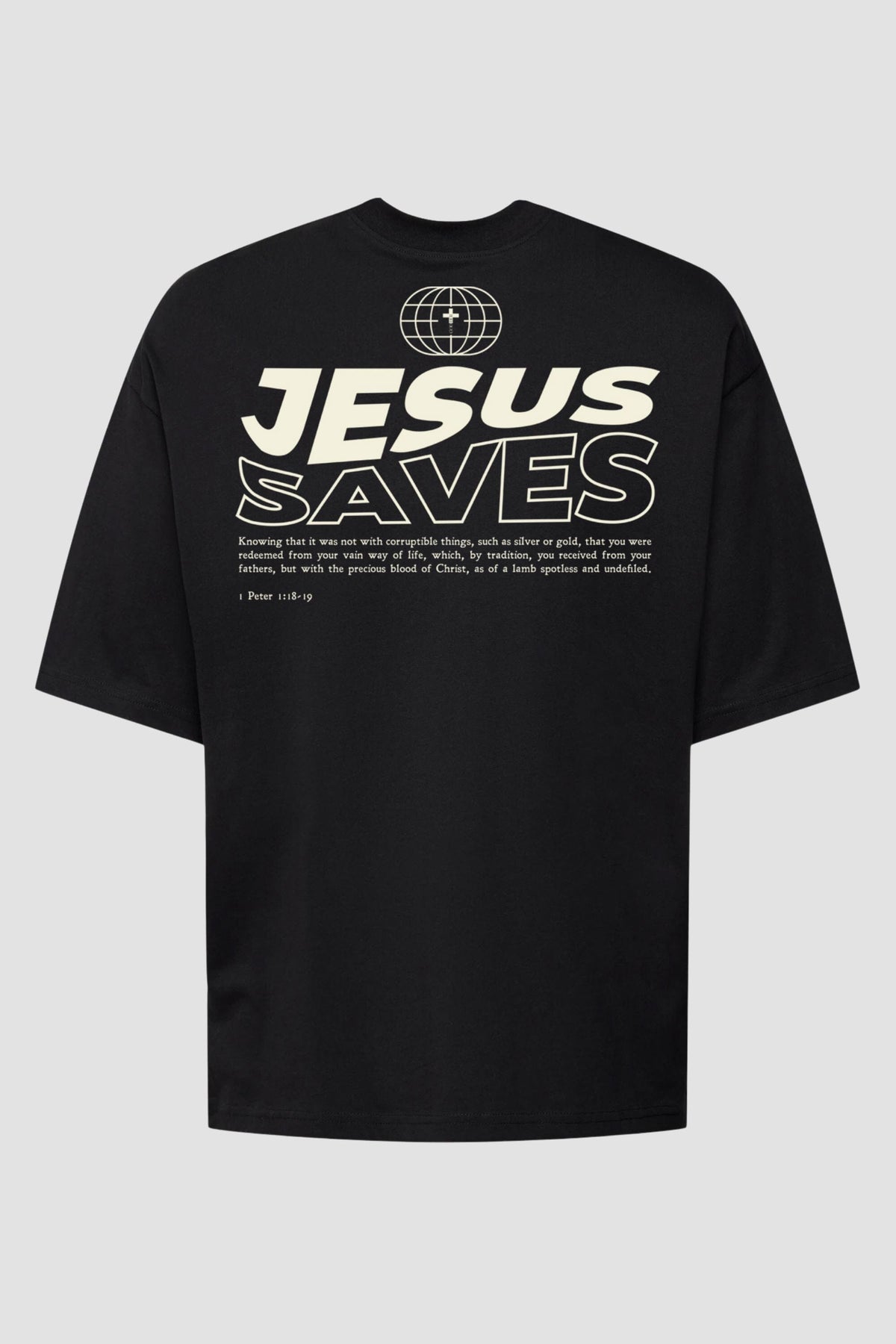 Oversized - Jesus Saves [003] - Camiseta Oversized - G.O.A.T (God Over All Things) God Tier P Preto Masculino