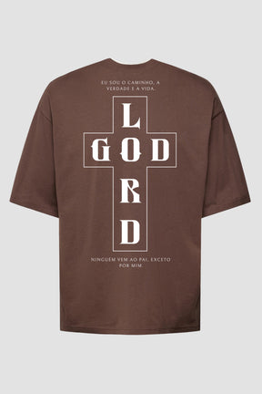 Oversized - Lord/God [003] - Camiseta Oversized - G.O.A.T (God Over All Things) God Tier P Chocolate Masculino