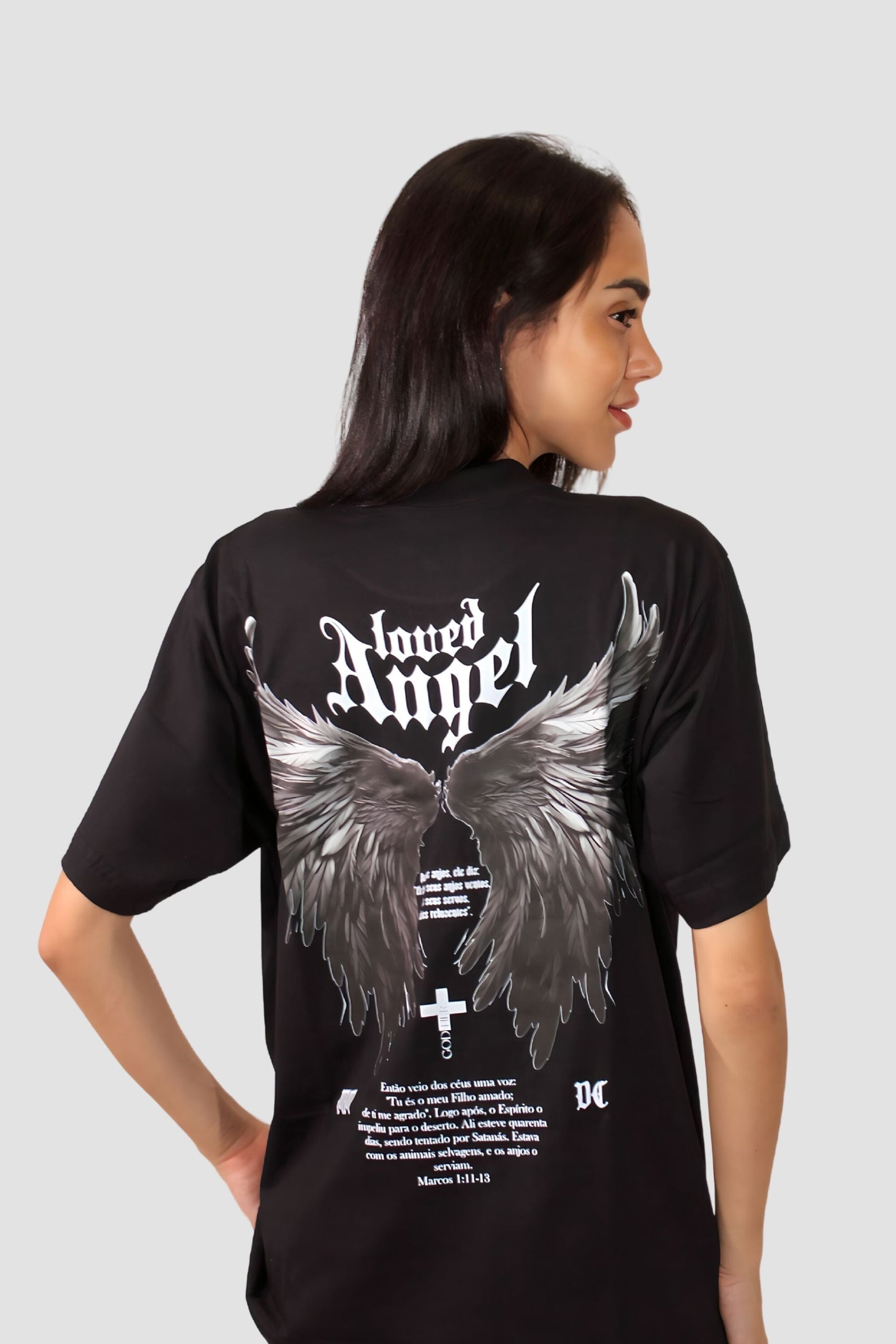 Oversized - Loved Angel [003] - Camiseta Oversized - G.O.A.T (God Over All Things) God Tier 