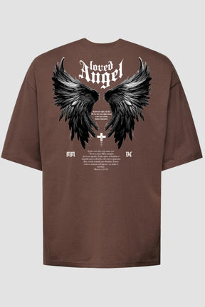 Oversized - Loved Angel [003] - Camiseta Oversized - G.O.A.T (God Over All Things) God Tier P Chocolate Masculino