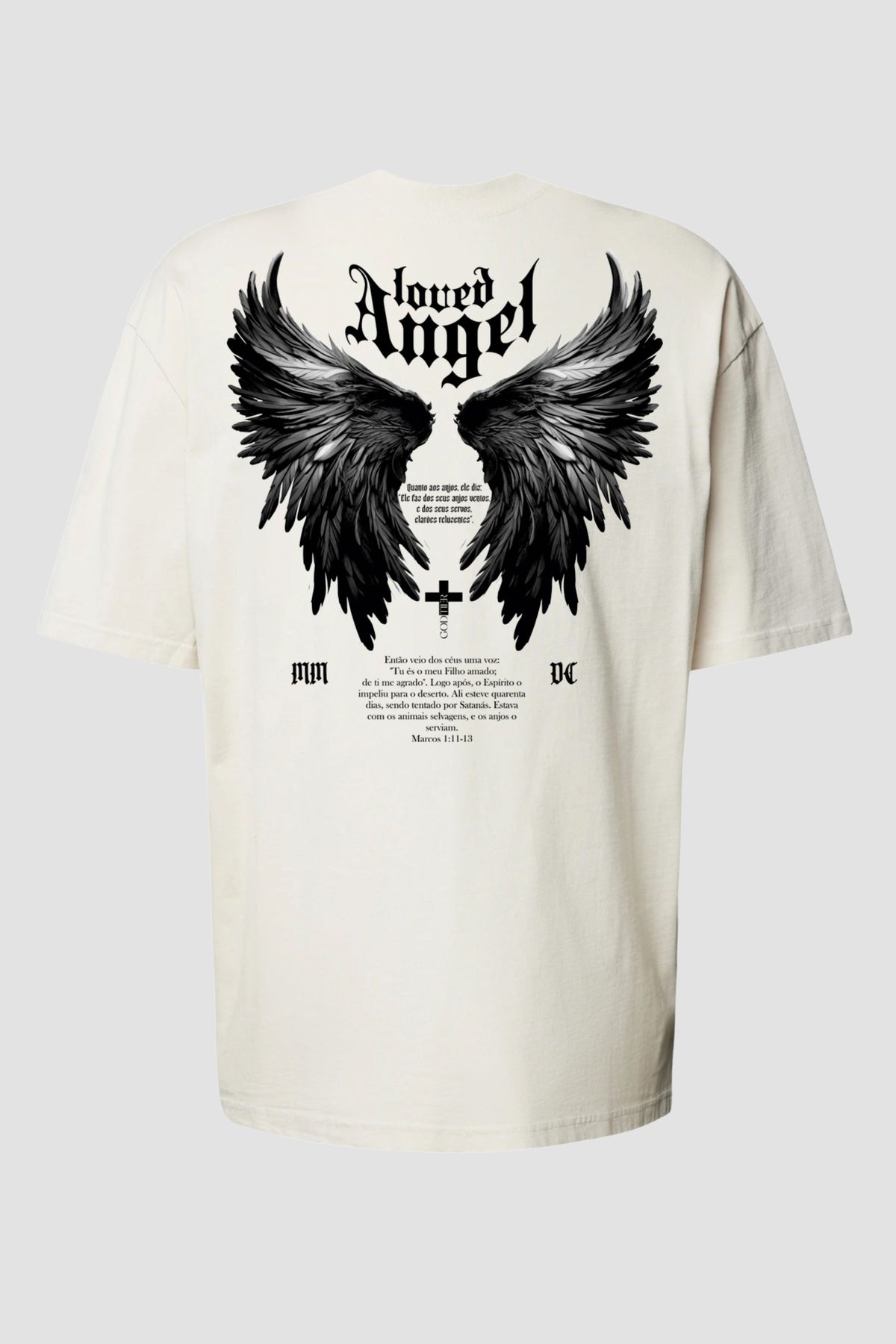 Oversized - Loved Angel [003] - Camiseta Oversized - G.O.A.T (God Over All Things) God Tier P Off-White Masculino