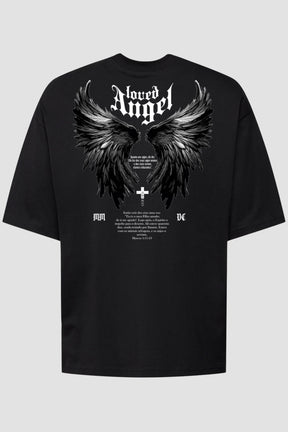 Oversized - Loved Angel [003] - Camiseta Oversized - G.O.A.T (God Over All Things) God Tier P Preto Masculino