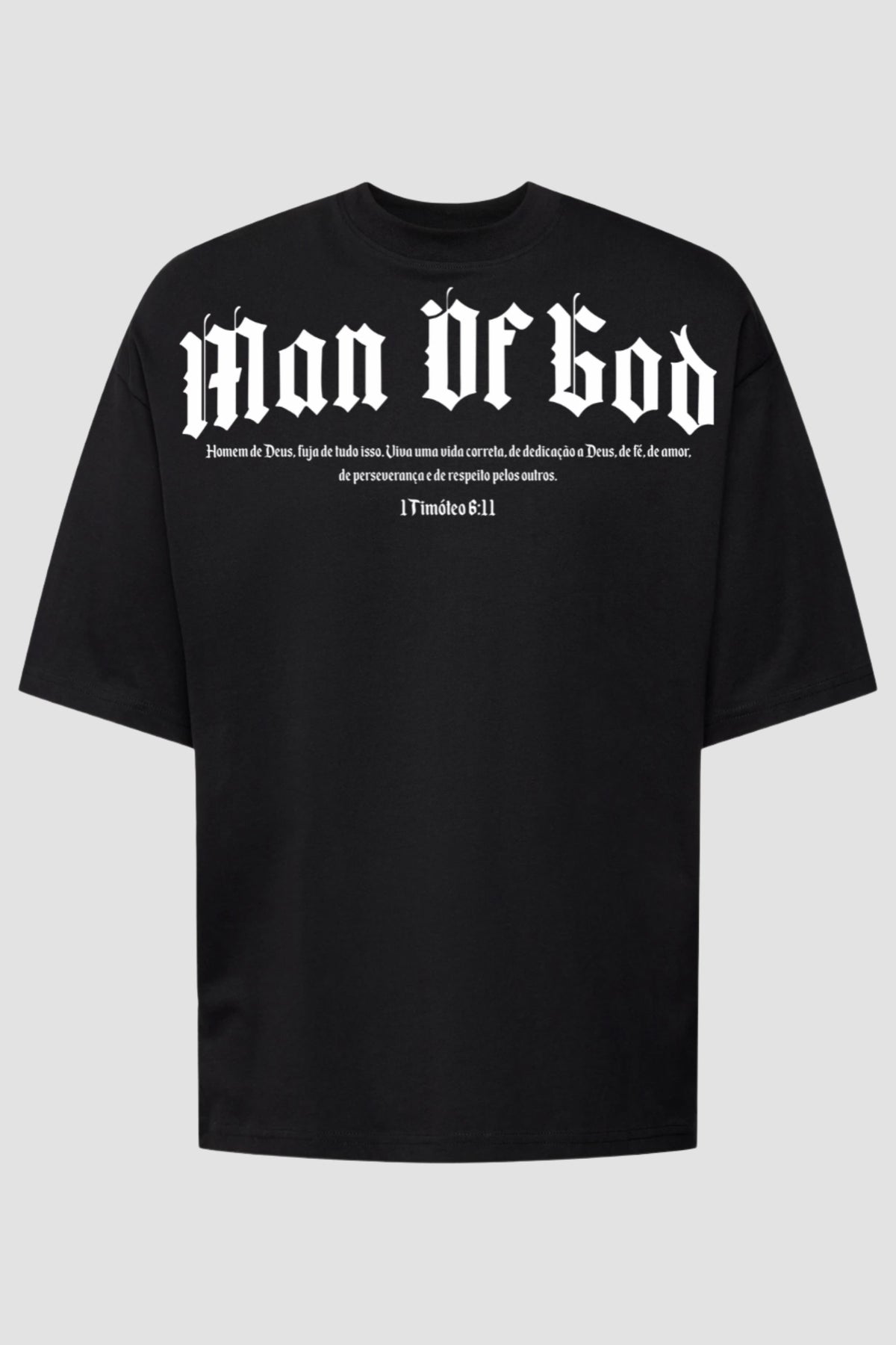 Oversized - Man Of God [003] - Camiseta Oversized - G.O.A.T (God Over All Things) God Tier P Preto Masculino