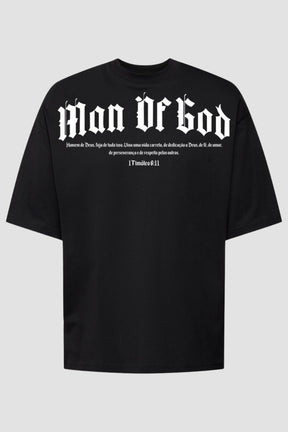 Oversized - Man Of God [003] - Camiseta Oversized - G.O.A.T (God Over All Things) God Tier P Preto Masculino