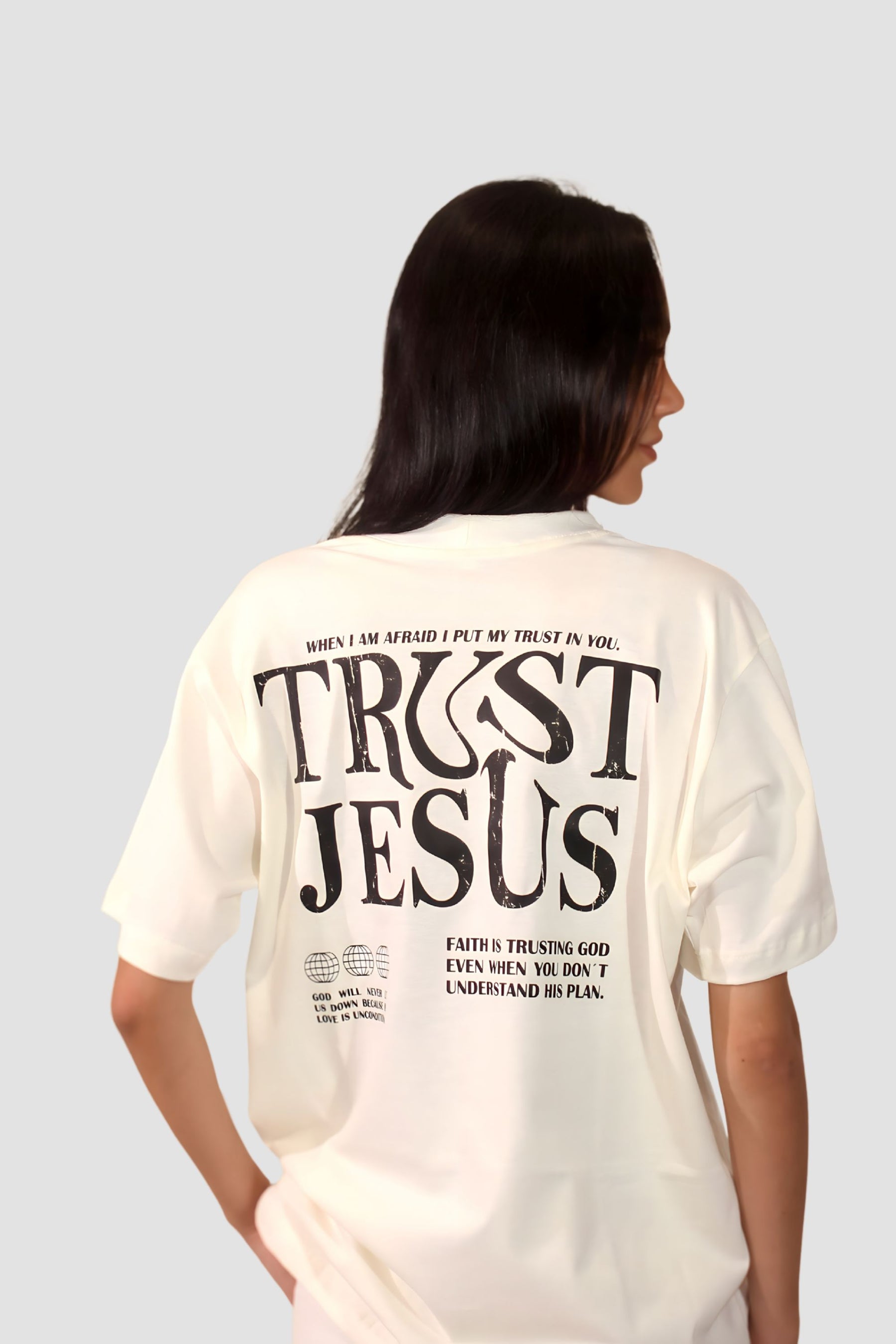 Oversized - Trust Jesus [003] - Camiseta Oversized - G.O.A.T (God Over All Things) God Tier 