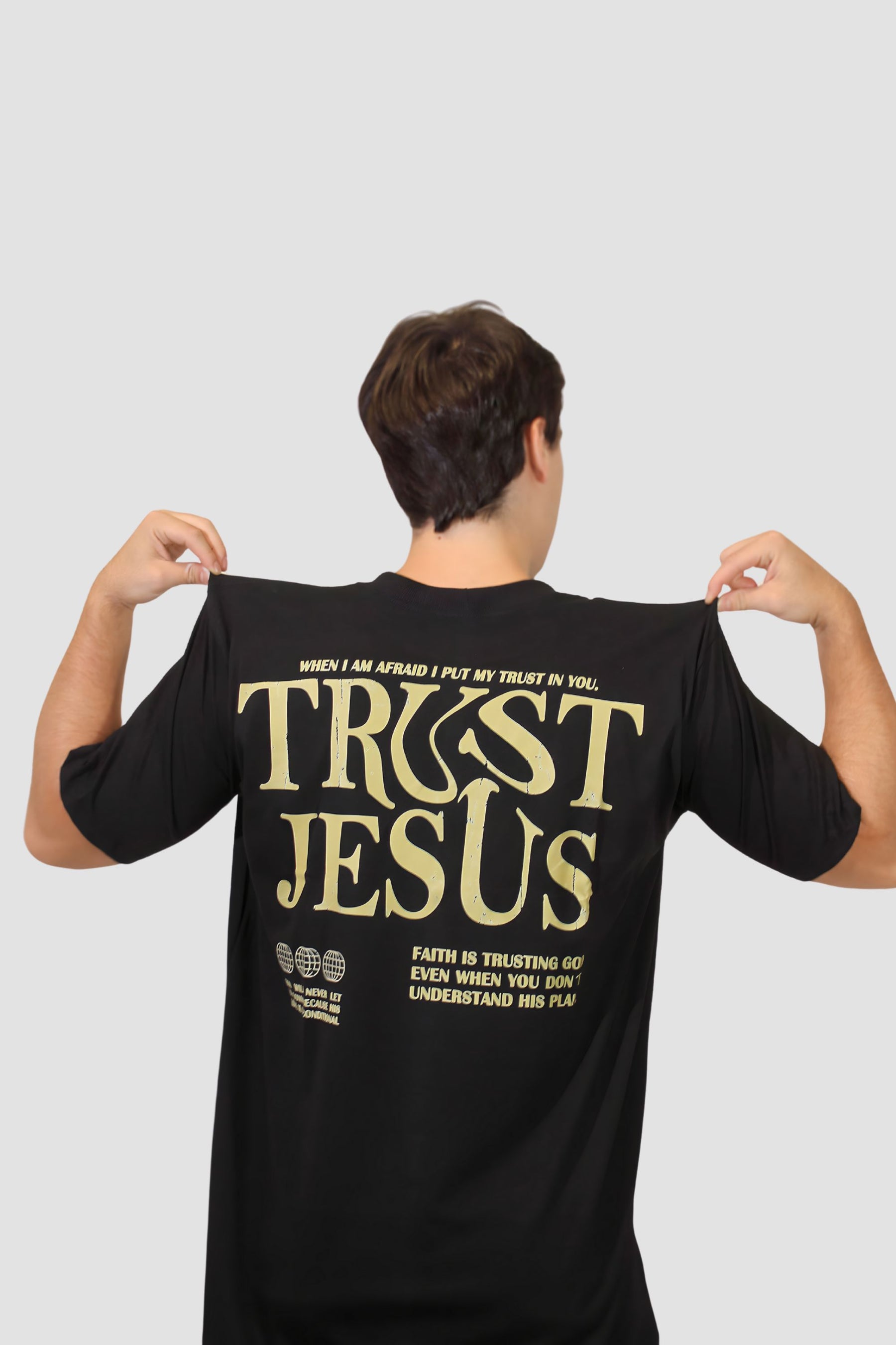Oversized - Trust Jesus [003] - Camiseta Oversized - G.O.A.T (God Over All Things) God Tier 