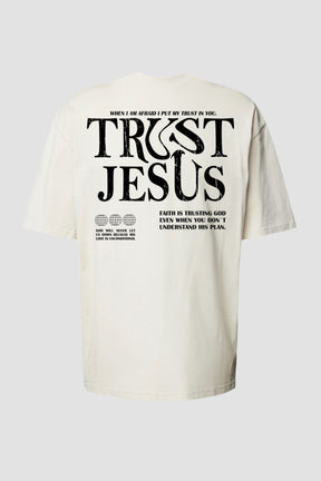 Oversized - Trust Jesus [003] - Camiseta Oversized - G.O.A.T (God Over All Things) God Tier P Off-White Masculino
