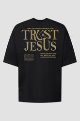Oversized - Trust Jesus [003] - Camiseta Oversized - G.O.A.T (God Over All Things) God Tier P Preto Masculino