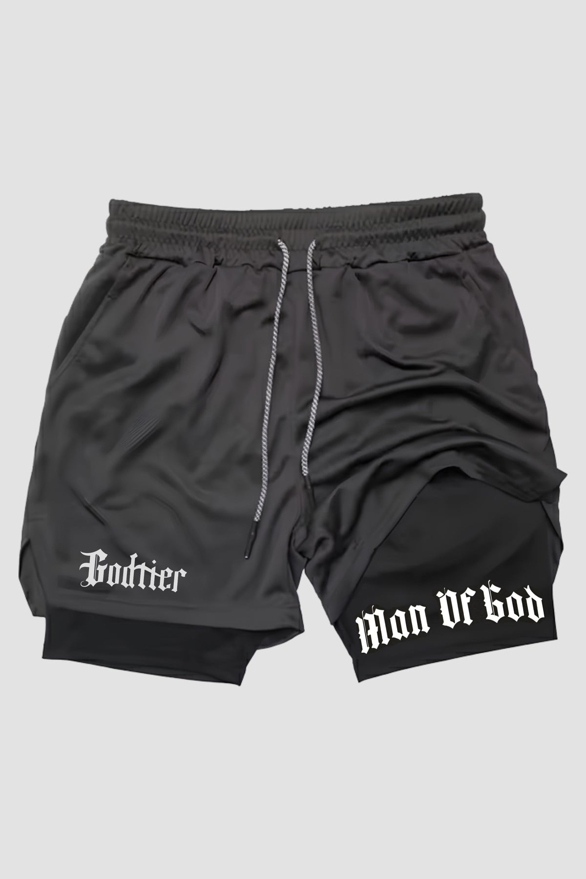 SHORTS DRY-FIT COMPRESSÃO 2 EM 1 - MAN OF GOD (com bolso) [02] - Shorts Compressão - Man Of God God Tier 