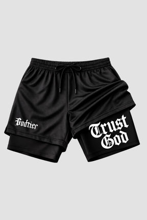 SHORTS DRY-FIT COMPRESSÃO 2 EM 1 - Trust God (com bolso interno)